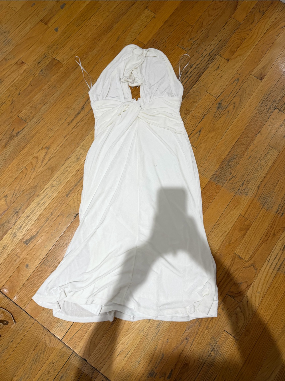 Mishka White Halter Midi Dress